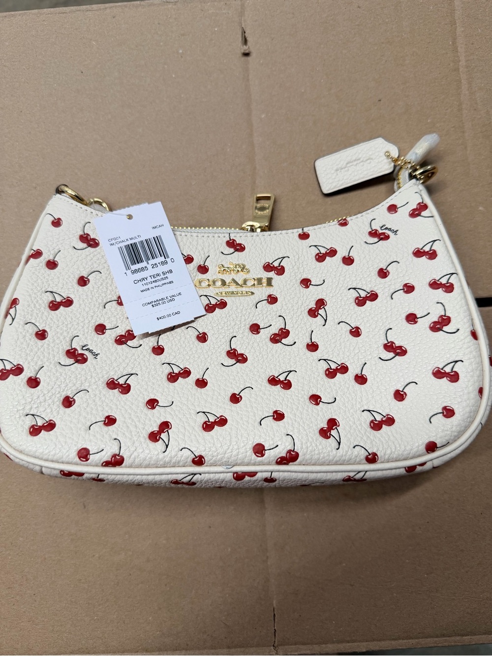 COACH Teri Shoulder Bag With Cherry Print - Picture 7 of 8